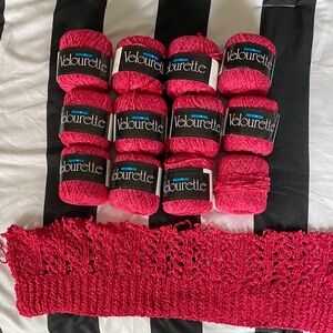Reynolds Velourette vintage chenille yarn, coral color. 13 balls plus.
